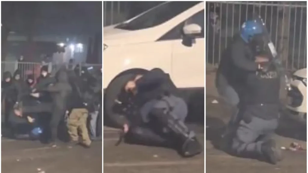 Il video dell'agente pestato a Torino